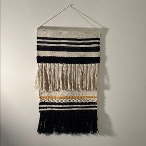 Black and Cream Tapestry Wall Hanging